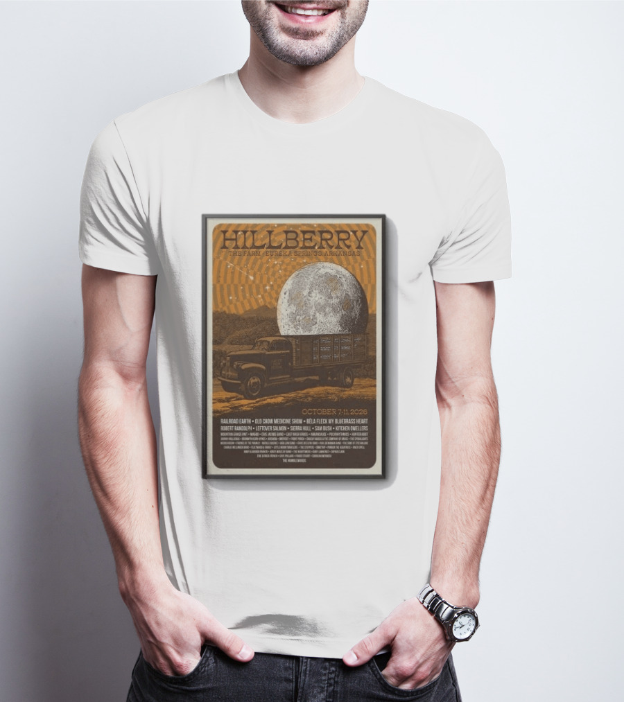 Hillberry Festival 2026 The Farm Eureka Springs Arkansas October 7 11 Railroad Earth Old Crow Medicine Show Bella Fleck T-Shirt