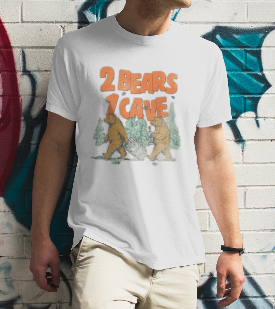 YMH Studios 2 Bears 1 Cave Carrying Keg In Forest T-Shirt