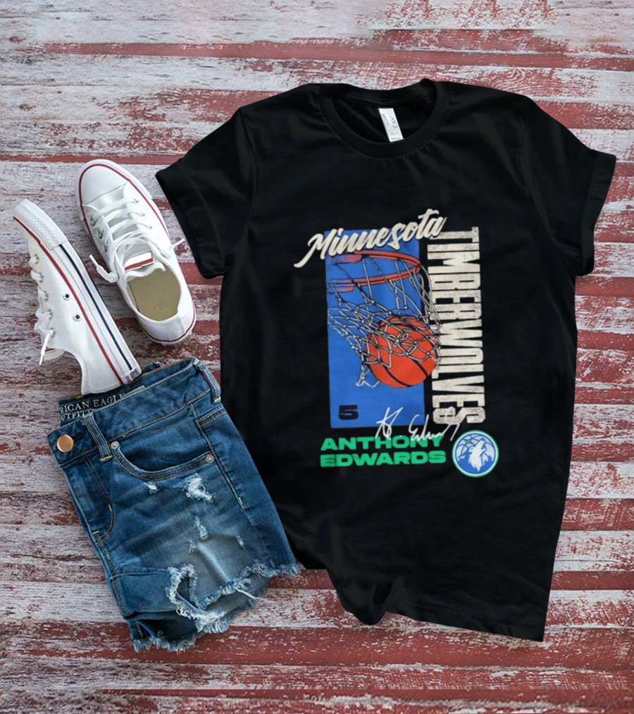 Minnesota Timberwolves Anthony Edwards 5 Basketball Team T-Shirt