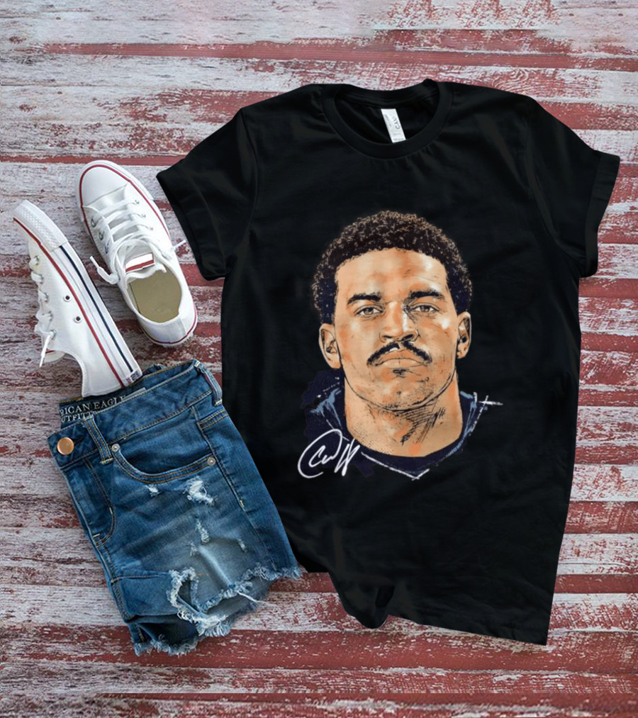 Caleb Williams Chicago Bears Football Retro Mustache T-Shirt