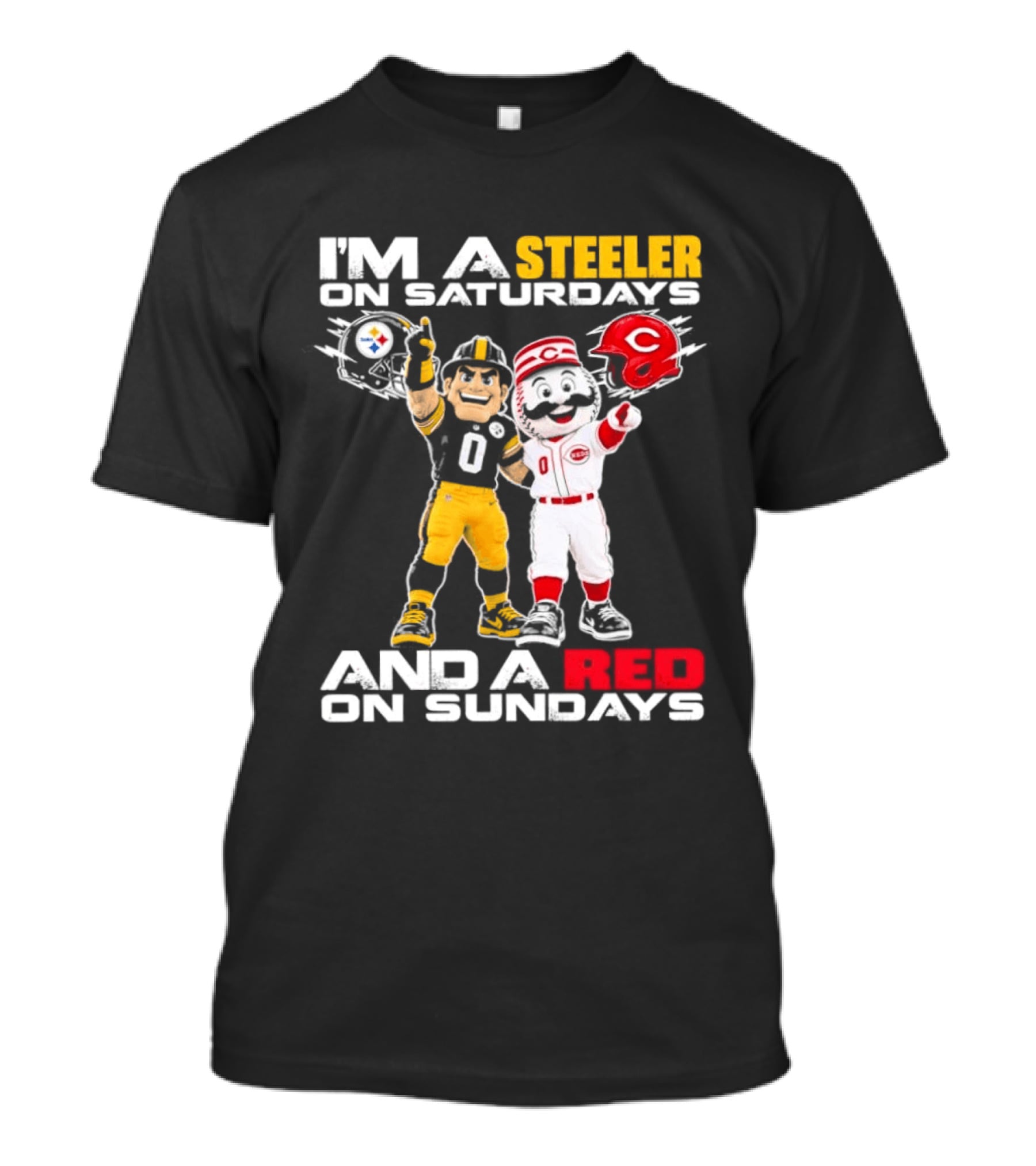 I'm A Steeler On Saturdays And A Red On Sundays With Mascots T-Shirt