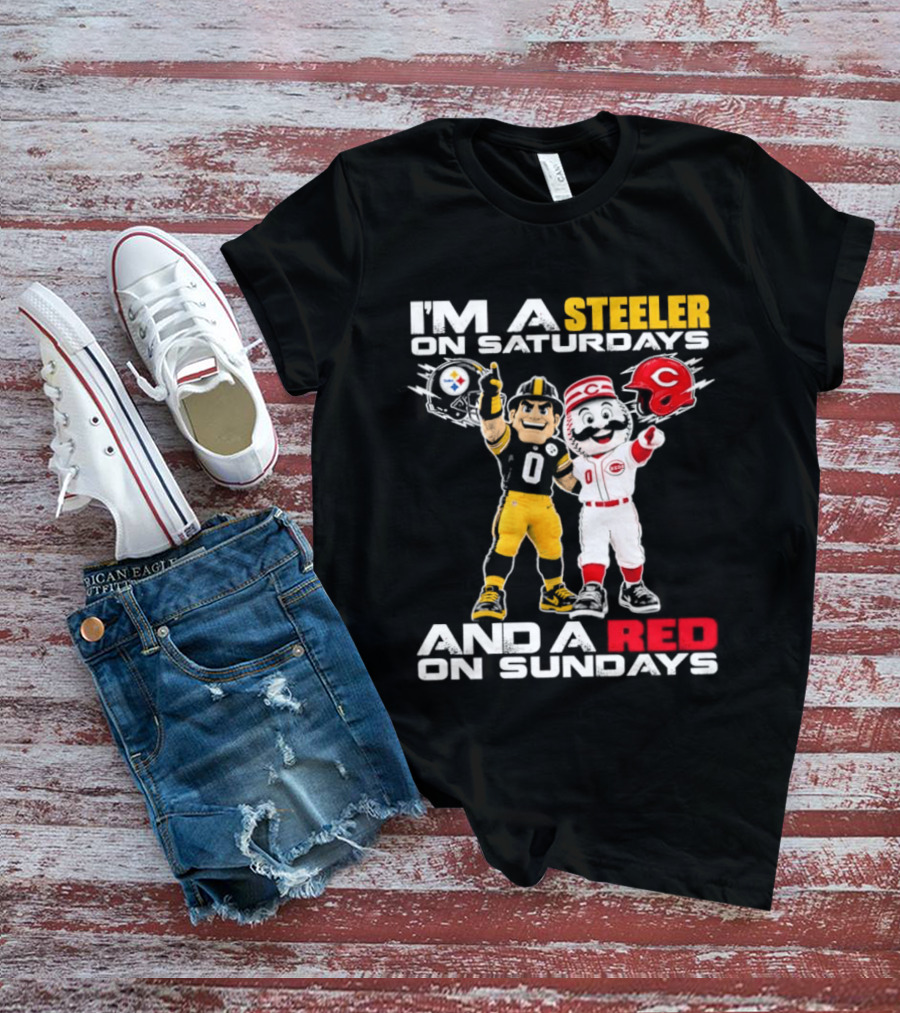 I'm A Steeler On Saturdays And A Red On Sundays With Mascots T-Shirt