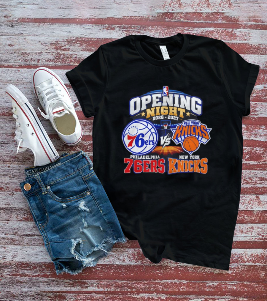 Philadelphia 76ers Vs New York Knicks NBA Opening Night 2026 2027 Matchup Event Highlights T-Shirt