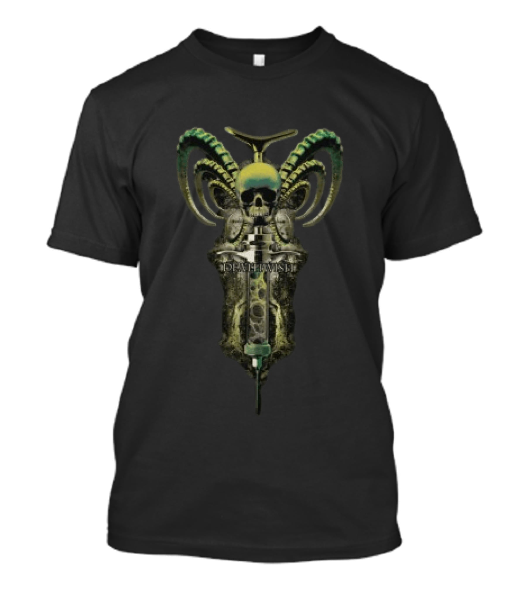 Despised Store Deathwish Skull Syringe With Horns T-Shirt