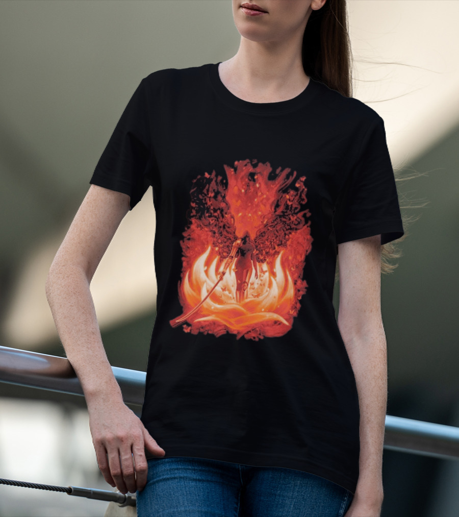 Elden Ring Scarlet Bloom Sword Woman Fiery Flower T-Shirt