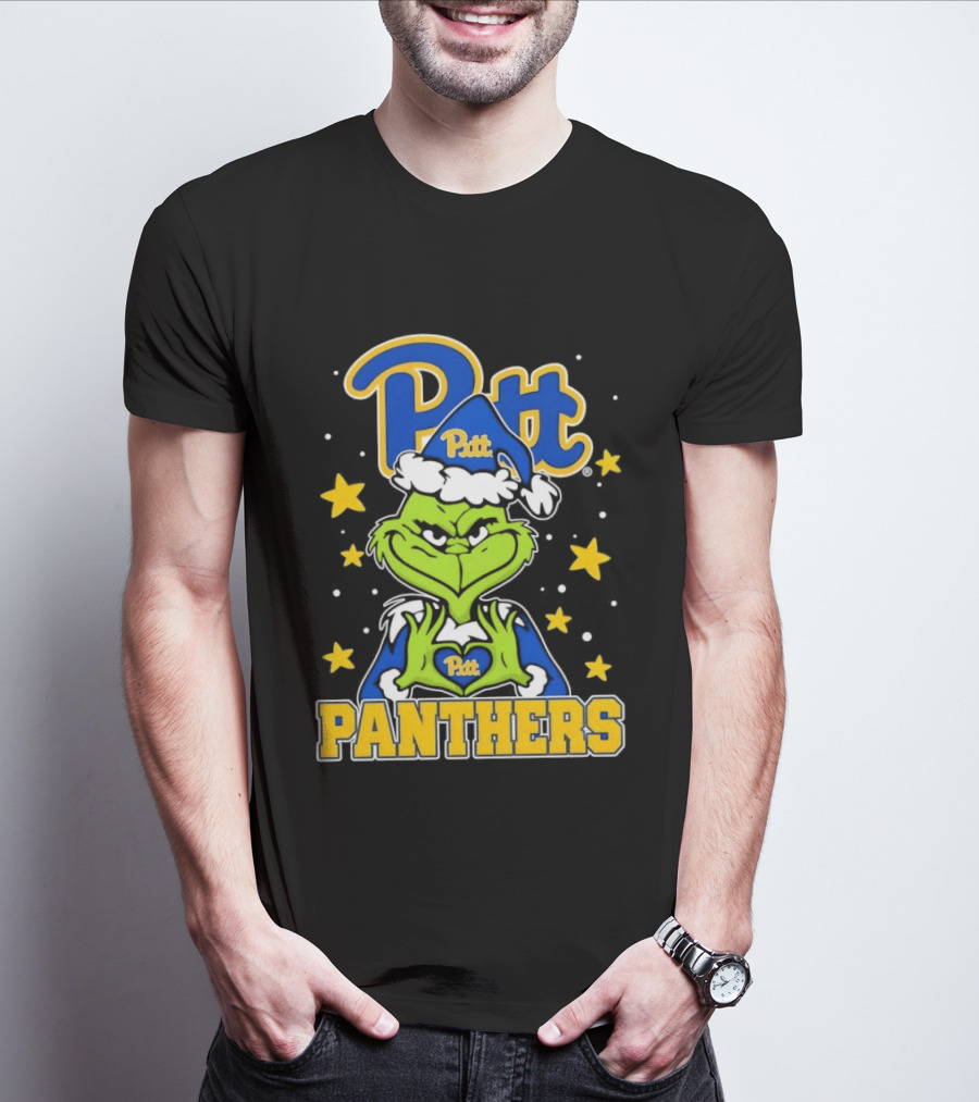 Pitt Panthers The Grinch Heart Hands University Of Pittsburgh T-Shirt