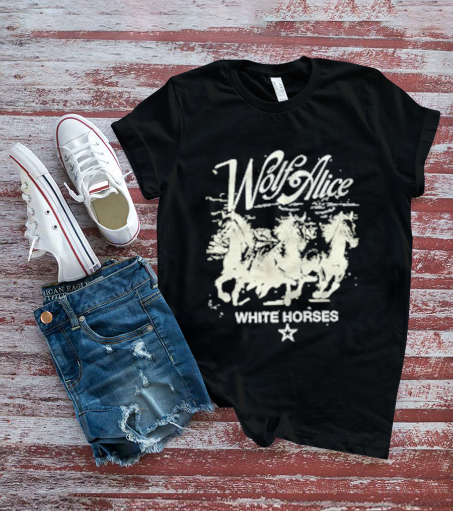Wolf Alice White Horses Star Motif T-Shirt