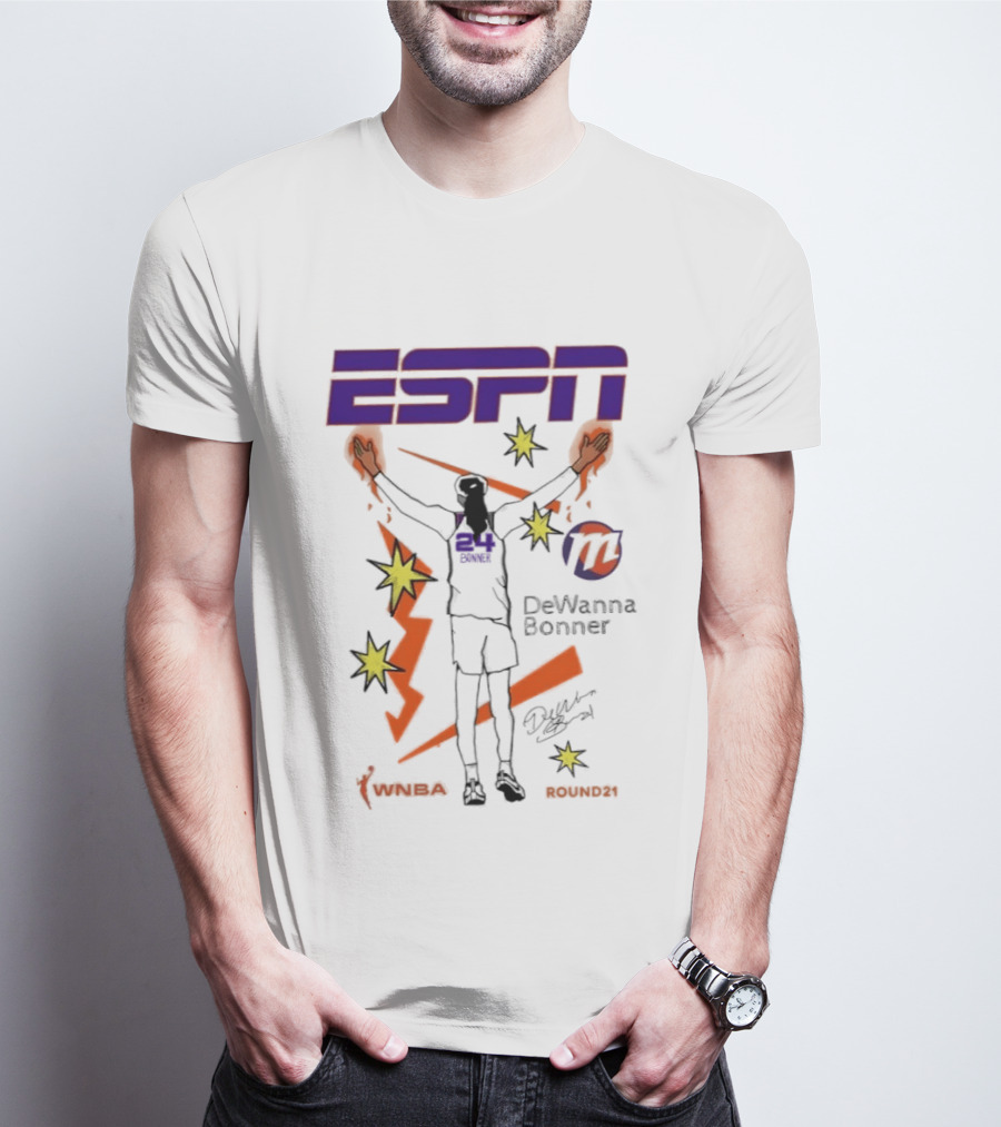 ESPN DeWanna Bonner No 24 WNBA Sun Mercury Round21 T-Shirt