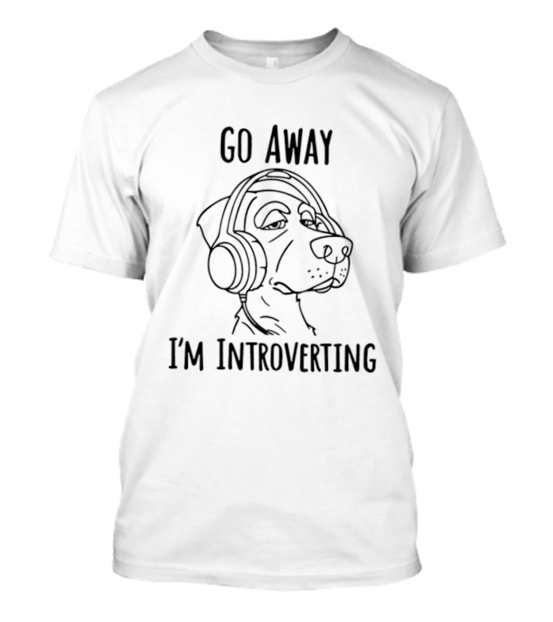 Go Away I'm Introverting Headphones Dog T-Shirt