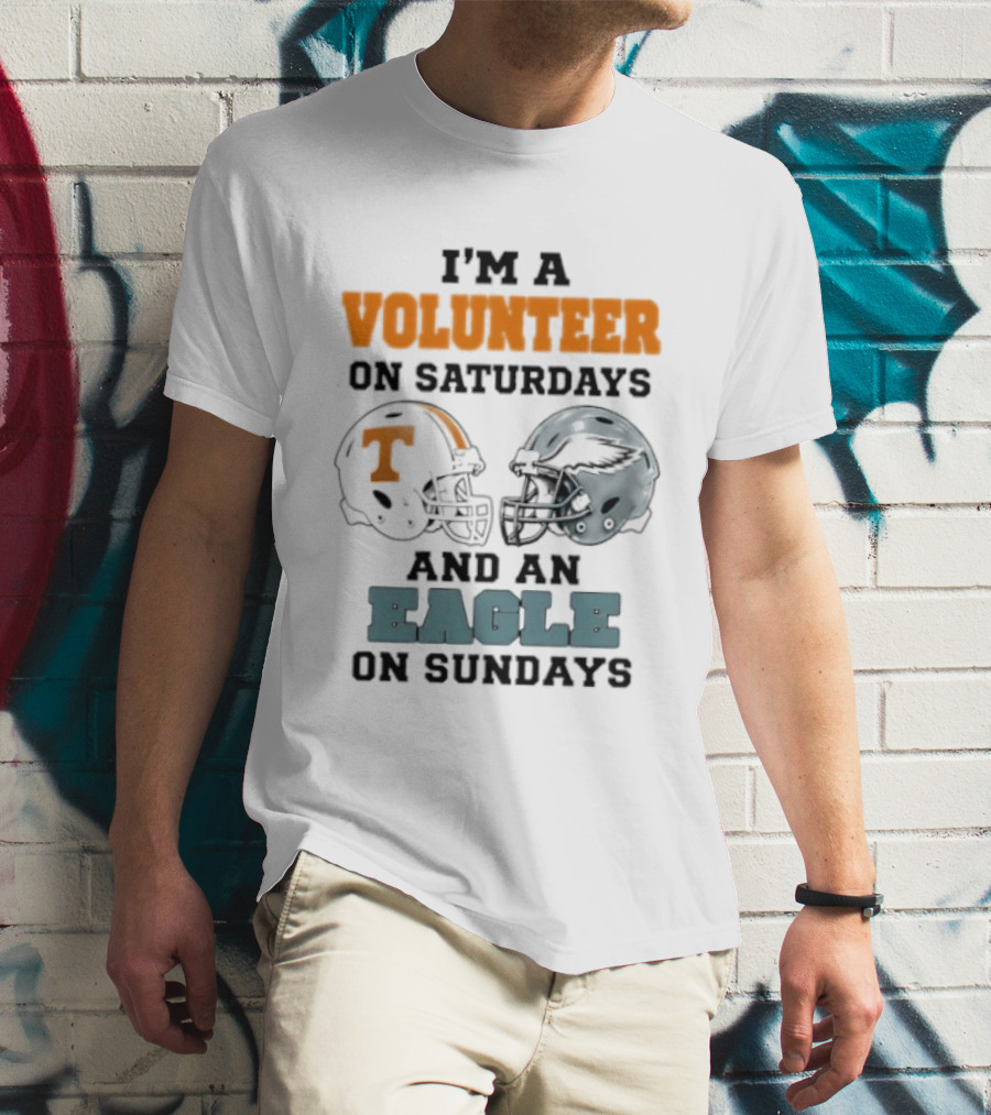 I'm A Volunteer On Saturdays And An Eagle On Sundays Football Helmets T-Shirt