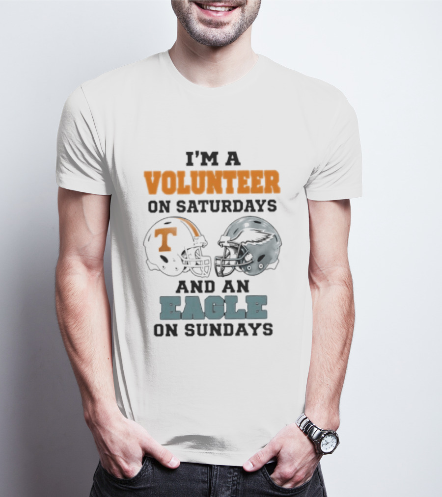 I'm A Volunteer On Saturdays And An Eagle On Sundays Football Helmets T-Shirt