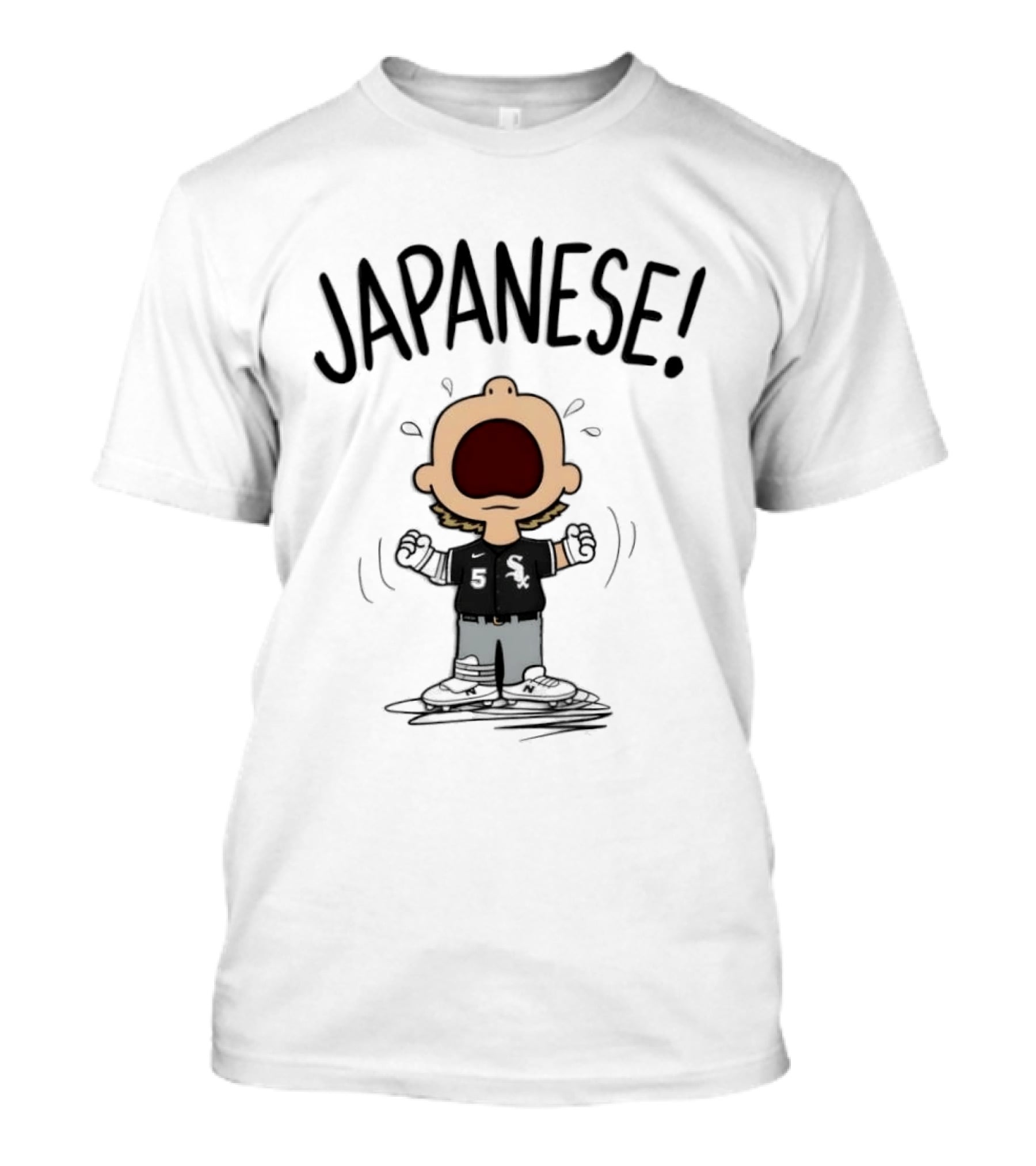Japanese Chicago White Sox No 5 Peanuts Cartoon T-Shirt