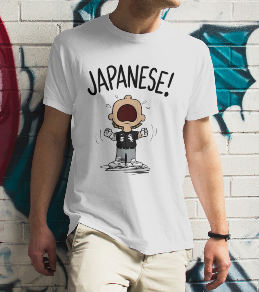 Japanese Chicago White Sox No 5 Peanuts Cartoon T-Shirt