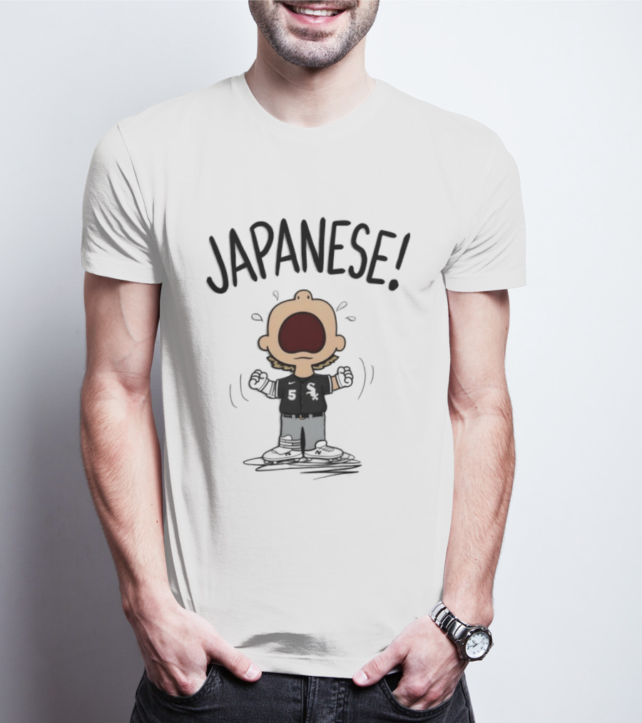 Japanese Chicago White Sox No 5 Peanuts Cartoon T-Shirt