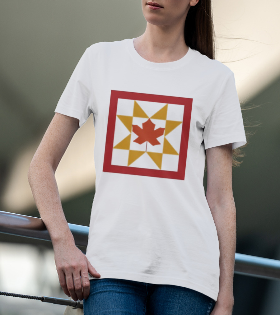 Kentucky Fall Quilt Maple Leaf Star Patchwork T-Shirt