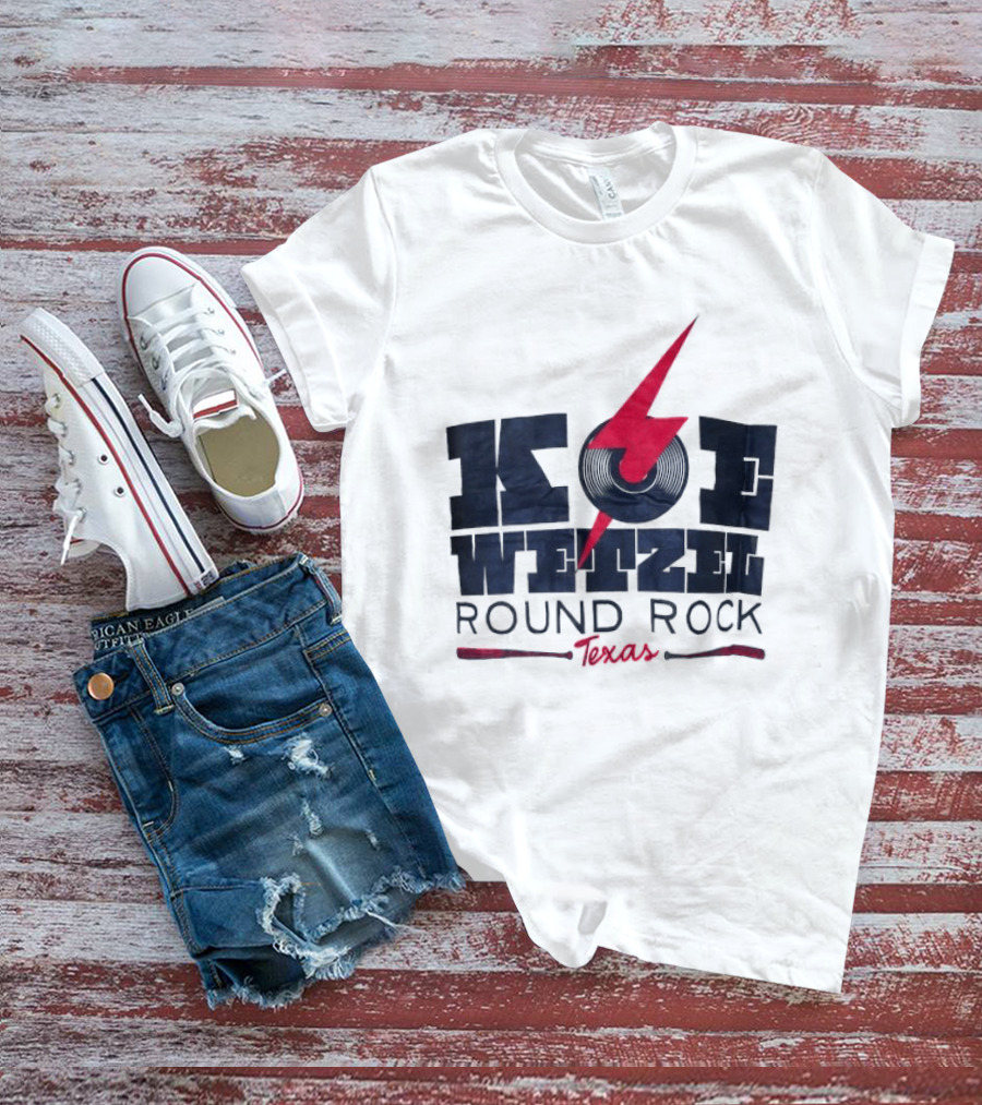 Koe Wetzel Round Rock Texas Red Lightning Bolt And Record T-Shirt