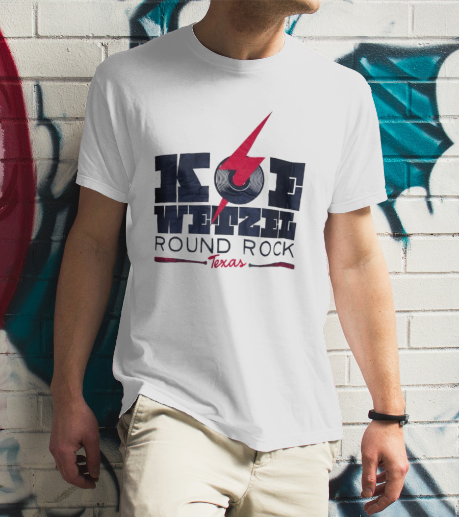 Koe Wetzel Round Rock Texas Red Lightning Bolt And Record T-Shirt