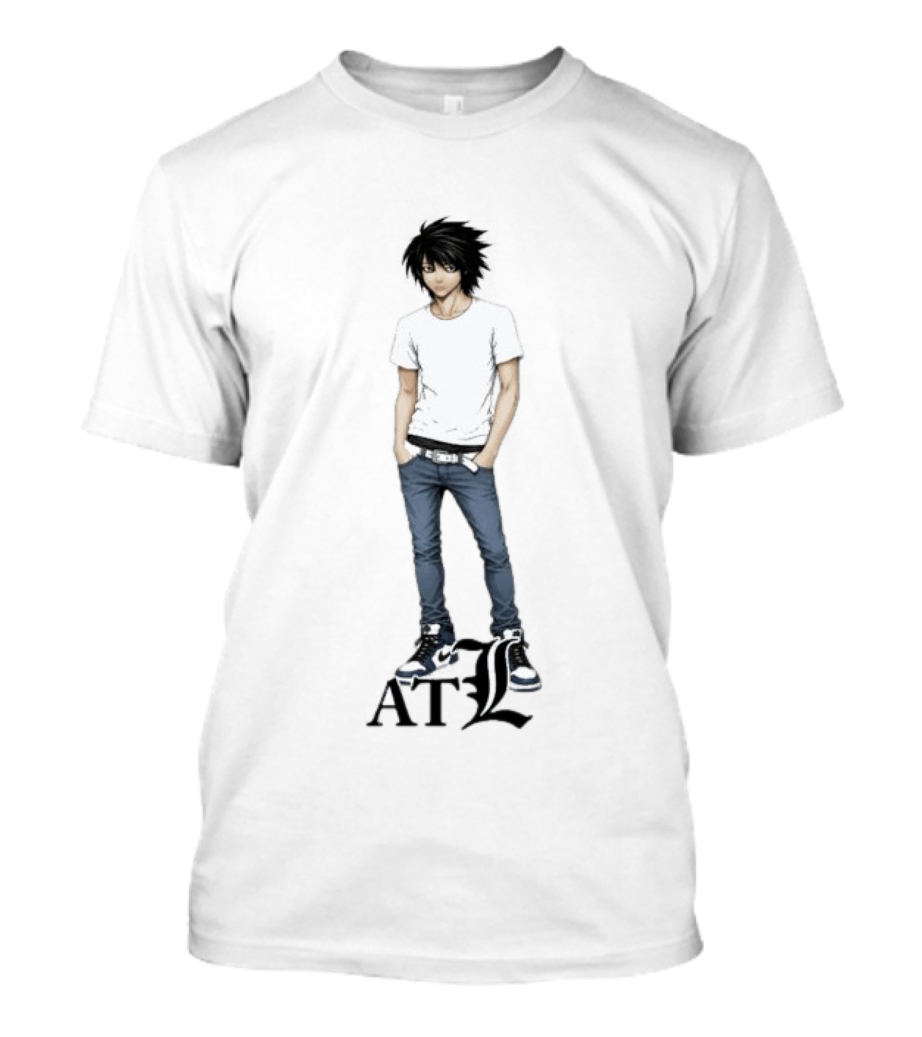 L Death Note Character ATL Style Anime Manga Fashion T-Shirt