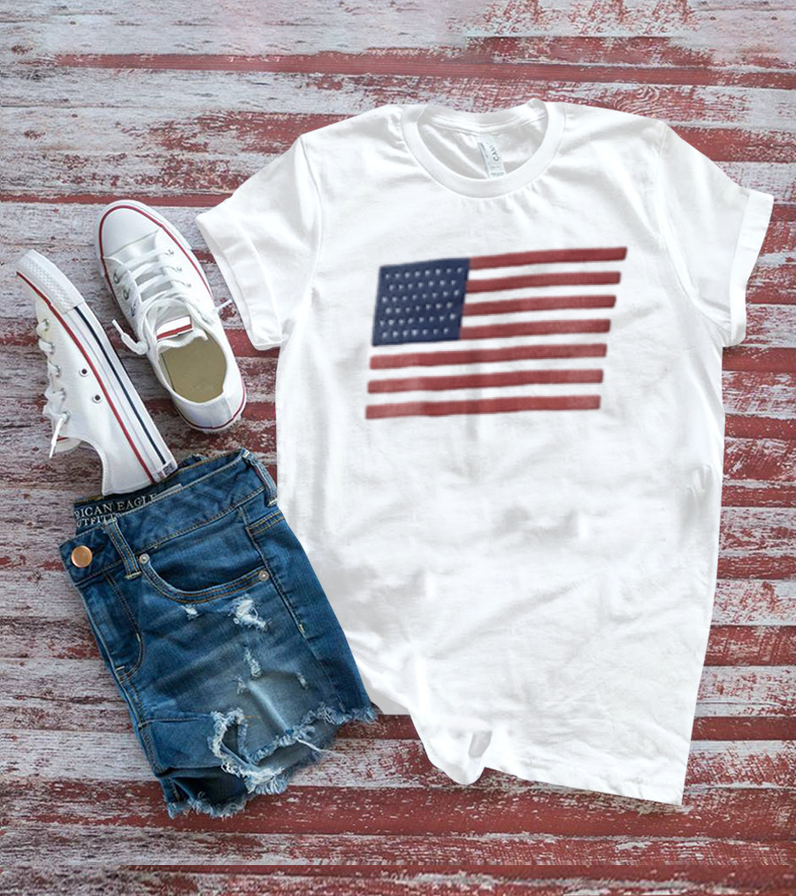 Pure Baseball American Flag Grey Stars And Stripes Iconic Heritage T-Shirt