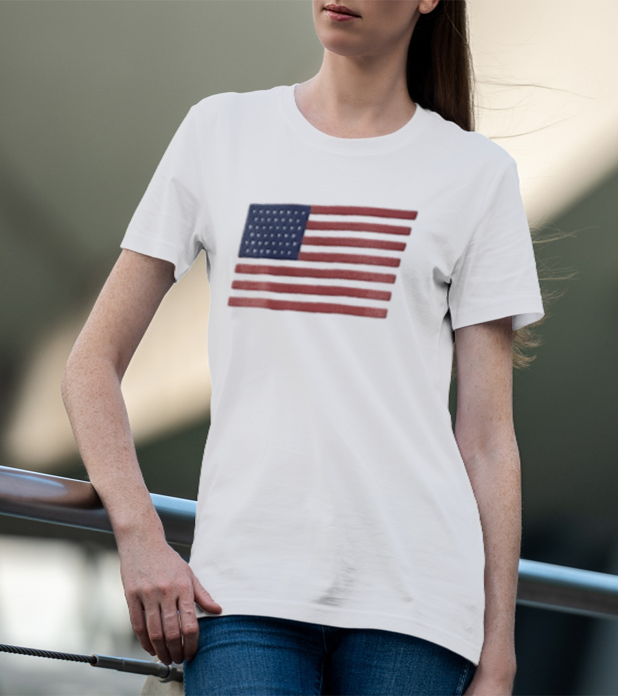 Pure Baseball American Flag Grey Stars And Stripes Iconic Heritage T-Shirt