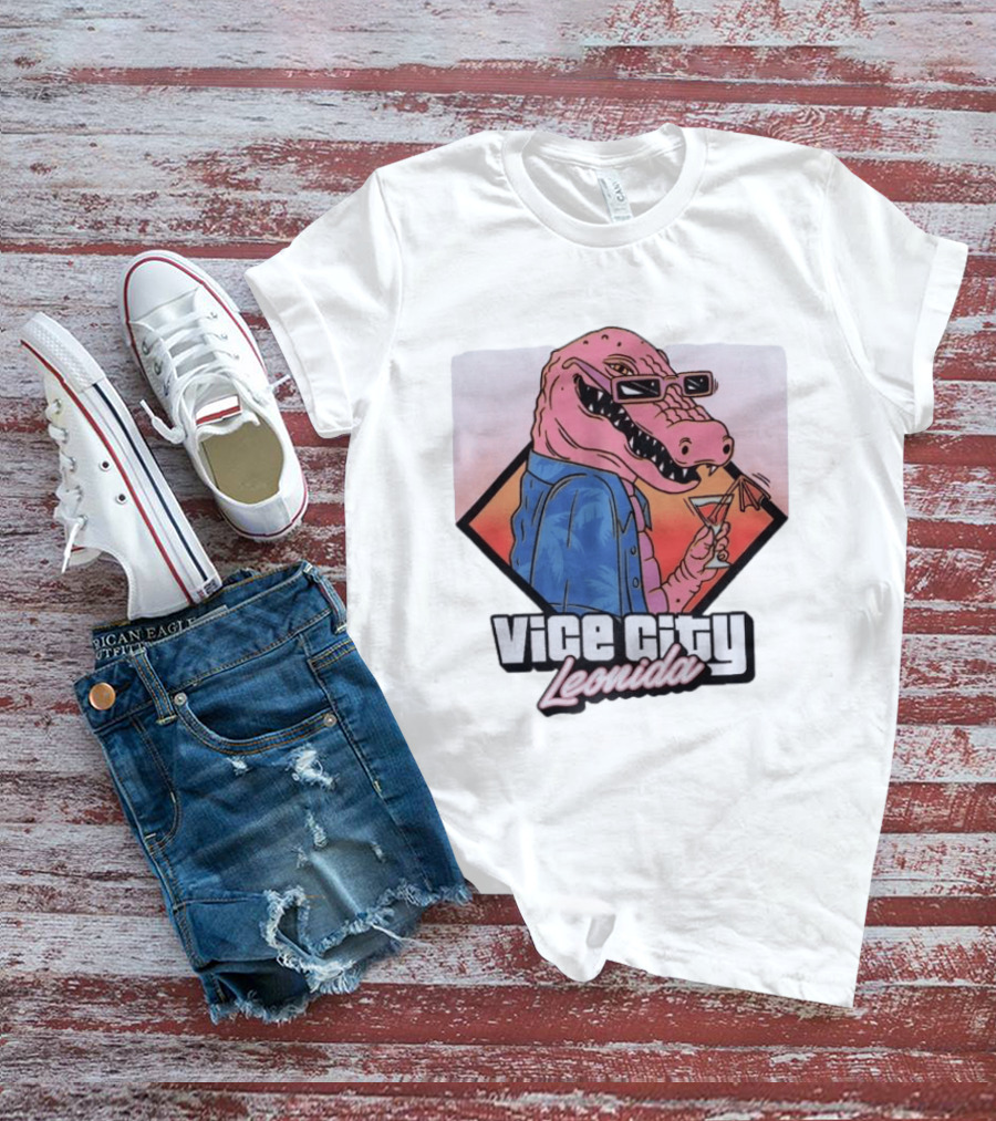 Grand Theft Auto Vice City Leonida Gator With Cocktail Rockstar Games VI T-Shirt