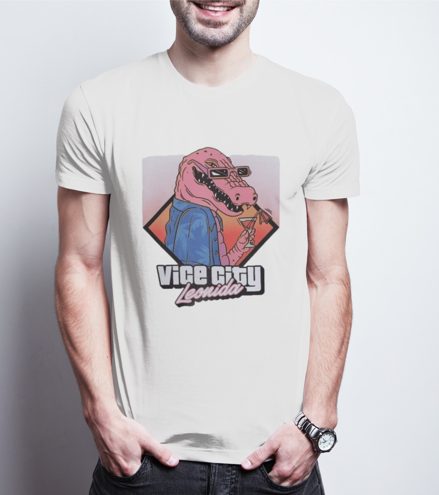 Grand Theft Auto Vice City Leonida Gator With Cocktail Rockstar Games VI T-Shirt