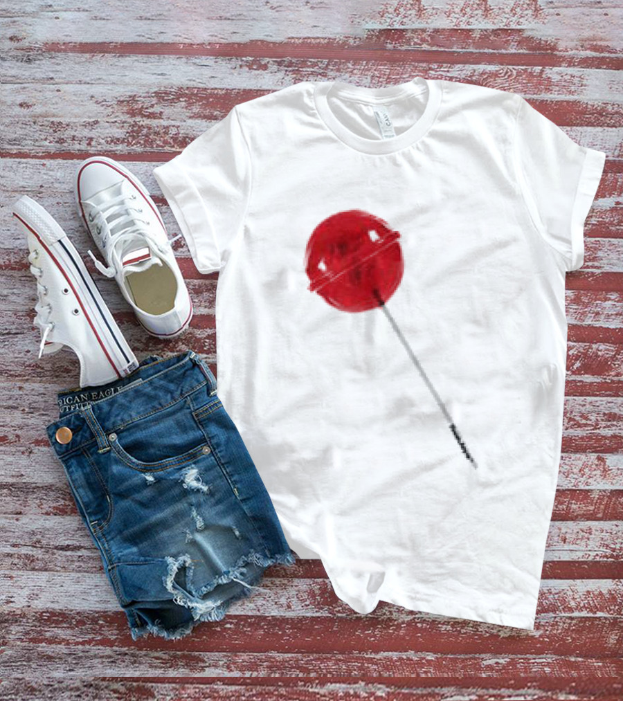 Twojeys Lollipop White Red Candy Stick T-Shirt