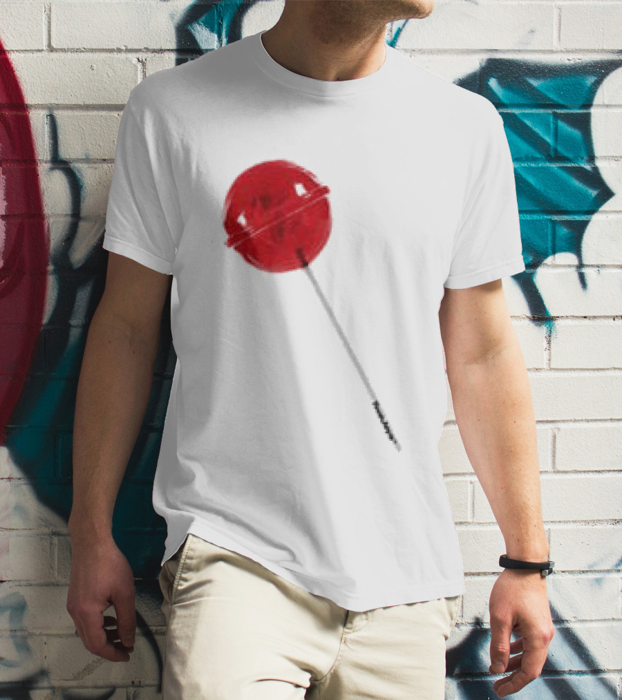 Twojeys Lollipop White Red Candy Stick T-Shirt