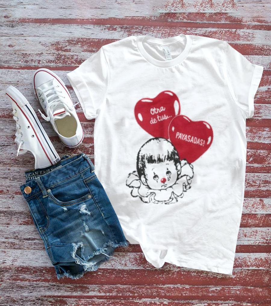 Willy Chavarria Payasadas Red Heart Balloons And Child Clown T-Shirt