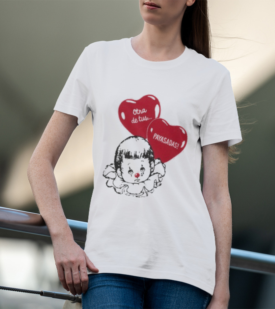 Willy Chavarria Payasadas Red Heart Balloons And Child Clown T-Shirt