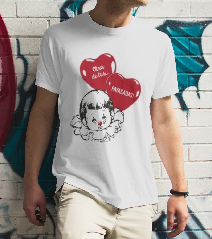Willy Chavarria Payasadas Red Heart Balloons And Child Clown T-Shirt