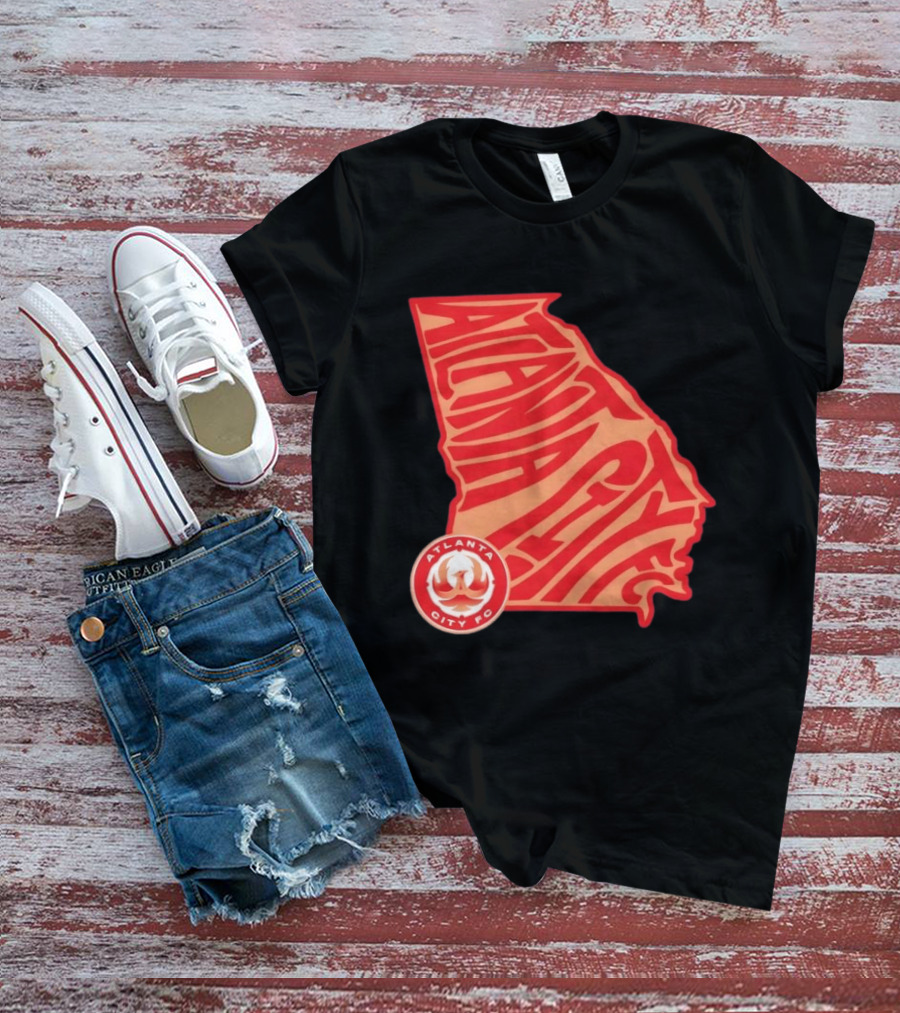 Atlanta City FC Groovy Team State Map Ensemble T-Shirt