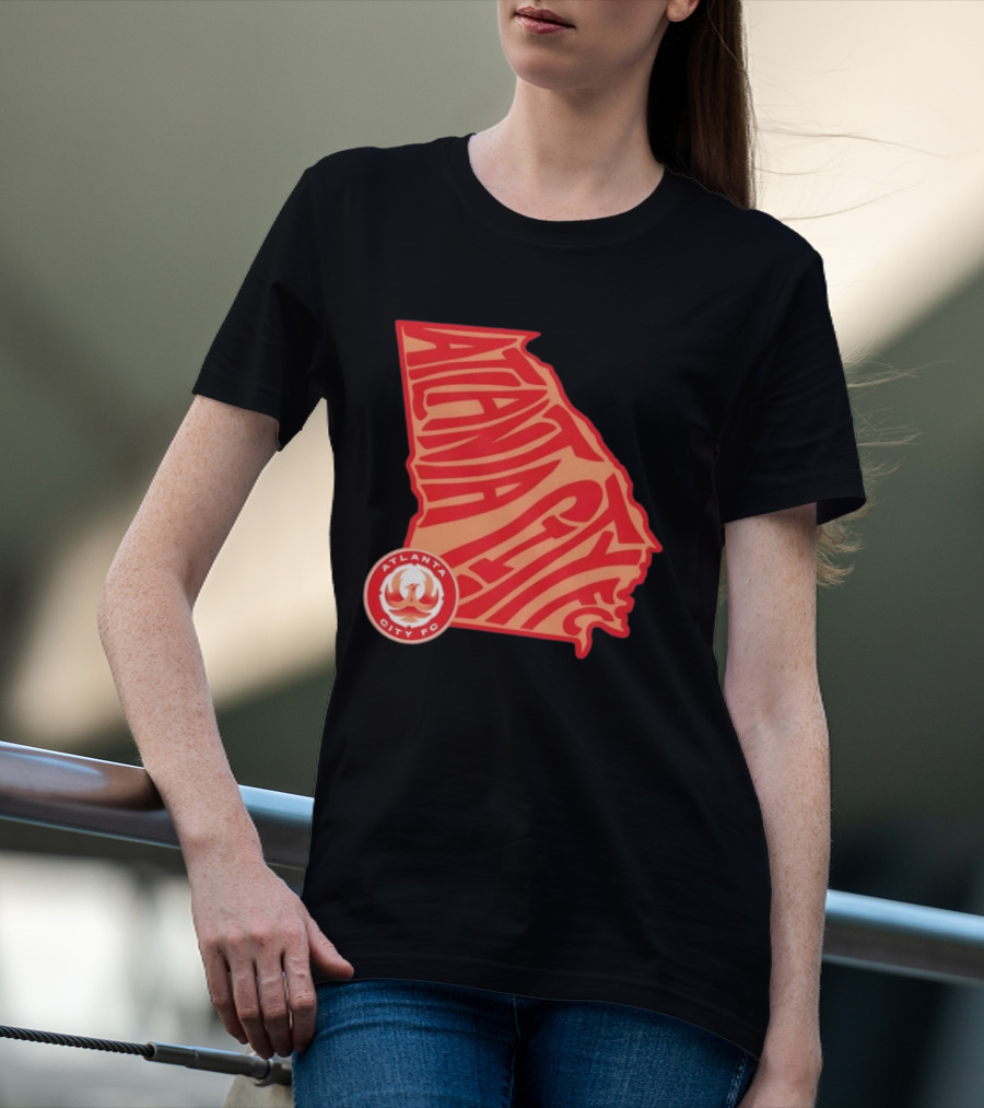 Atlanta City FC Groovy Team State Map Ensemble T-Shirt