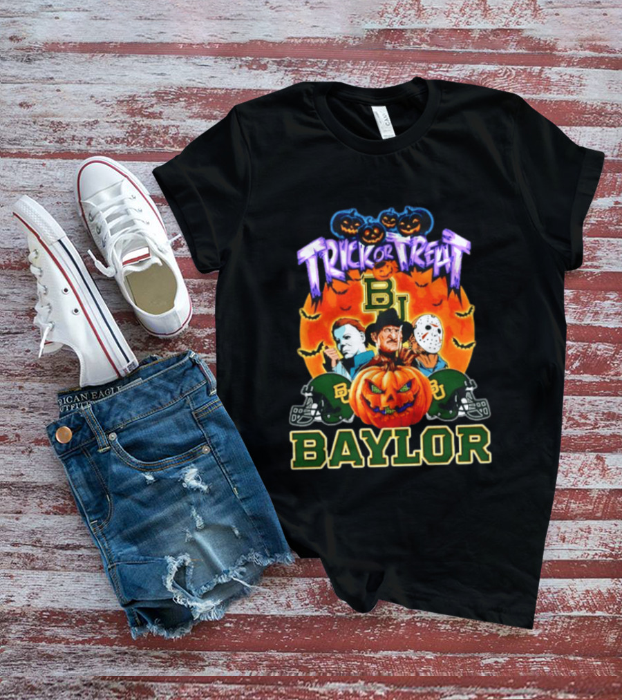 Baylor Bears Halloween 2026 Trick Or Treat Horror Characters T-Shirt