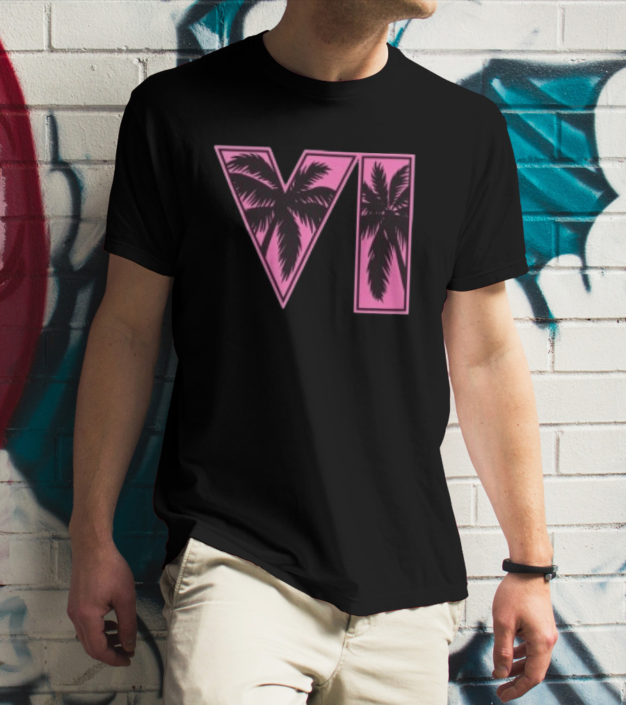 Rockstar Games Grand Theft Auto VI Pink Palm Trees T-Shirt