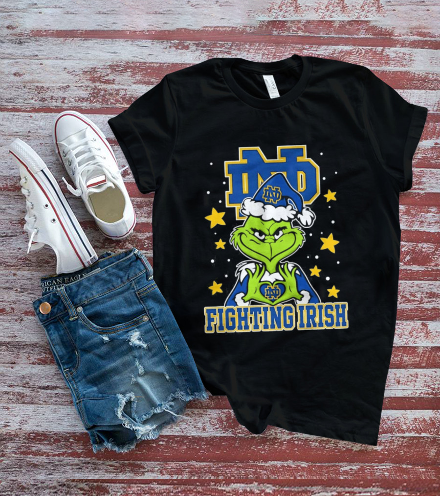 Notre Dame Fighting Irish Grinch Christmas ND T-Shirt