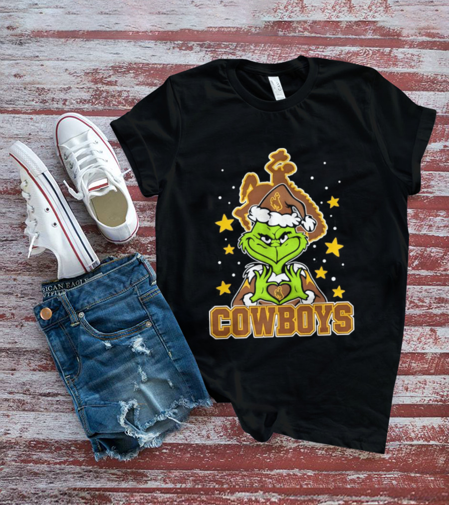 Grinch Cowboys Christmas Wyoming College Football T-Shirt