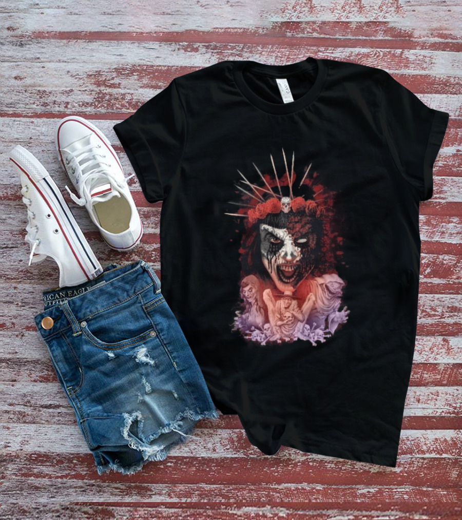Universal Halloween Horror Nights 2026 Masked Horror Queen And Ghoulish Figures T-Shirt