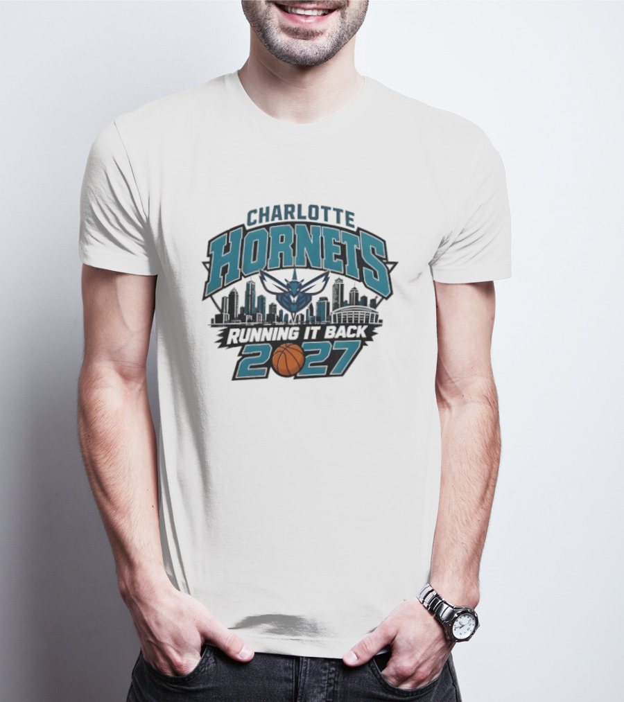 Charlotte Hornets 2027 Skyline Running It Back NBA T-Shirt