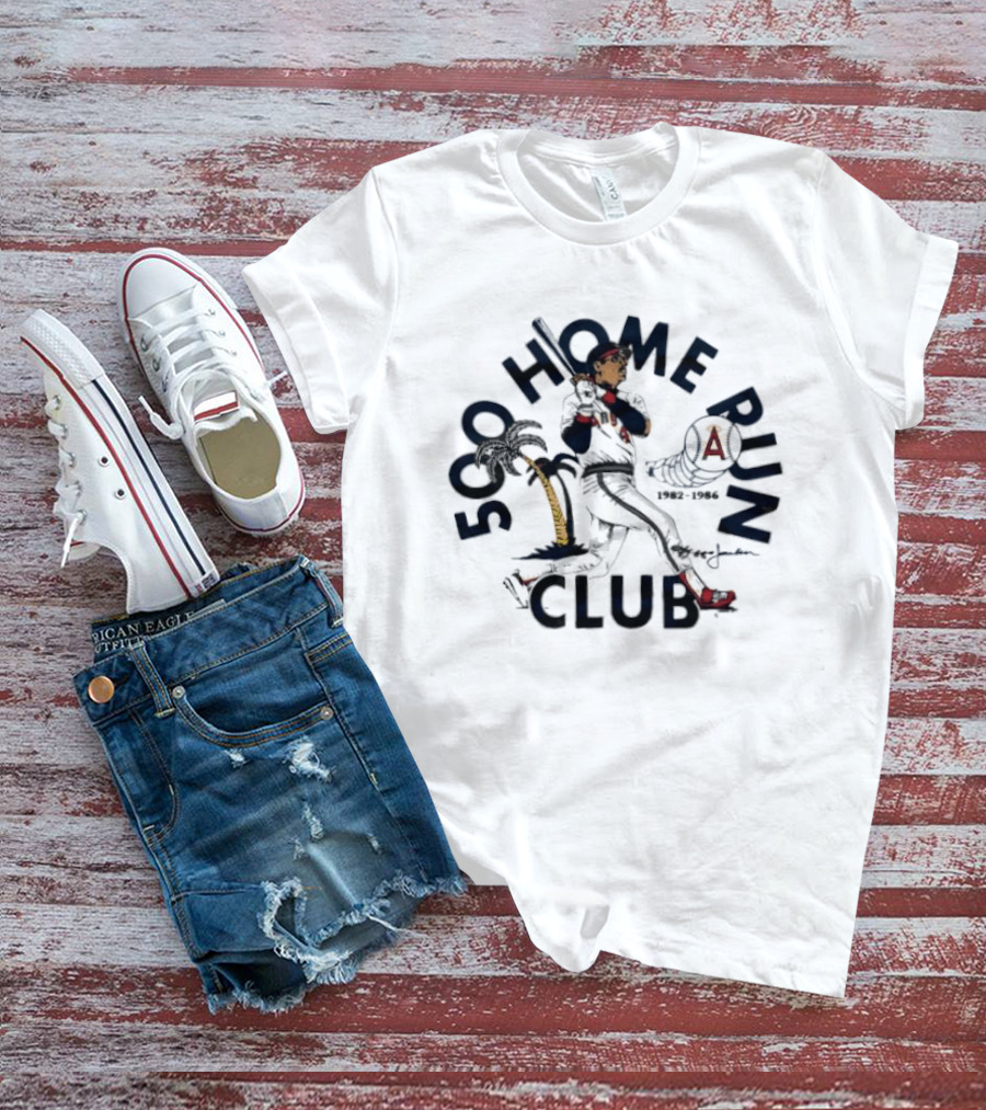Los Angeles Angels Reggie Jackson 500 Home Run Club California 1982 T-Shirt