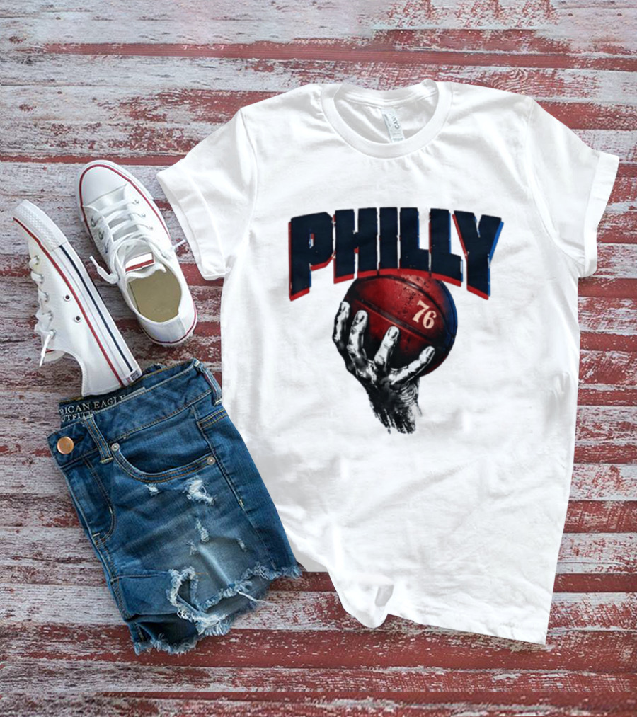 Philly Basketball 76 Hand T-Shirt
