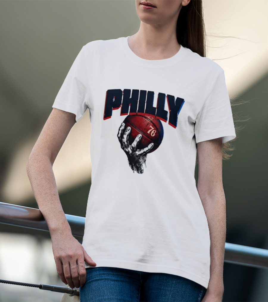 Philly Basketball 76 Hand T-Shirt
