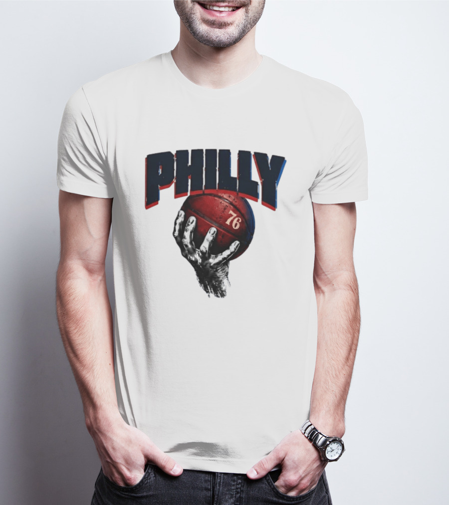 Philly Basketball 76 Hand T-Shirt