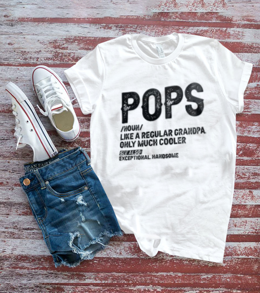 Pops Noun Regular Grandpa Cooler Exceptional Handsome T-Shirt