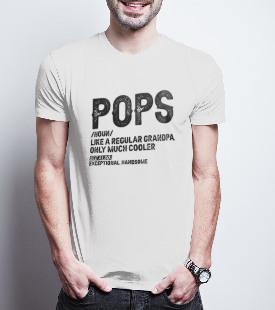 Pops Noun Regular Grandpa Cooler Exceptional Handsome T-Shirt