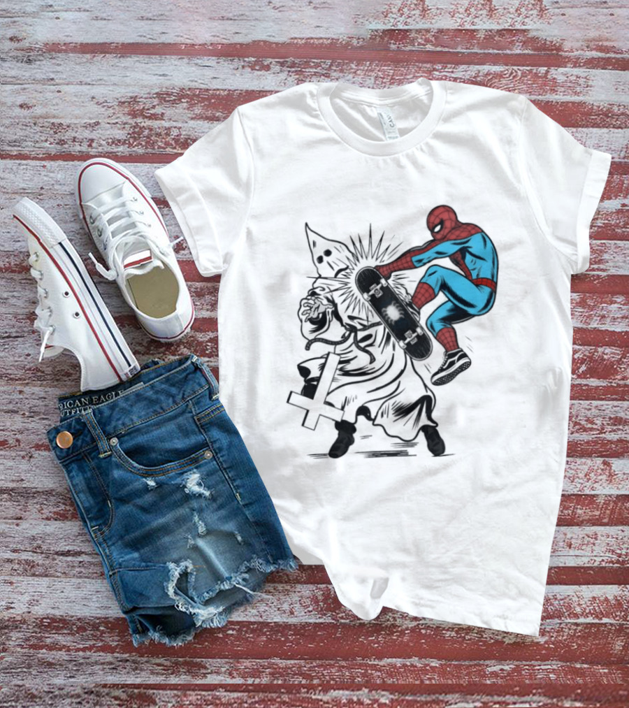 Spider Man Anti Racism Skateboard Pop Culture T-Shirt