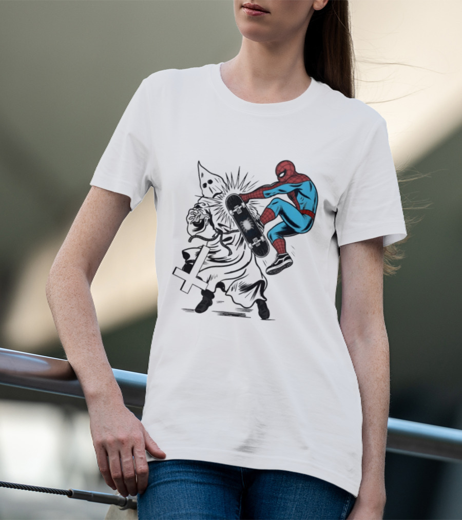 Spider Man Anti Racism Skateboard Pop Culture T-Shirt