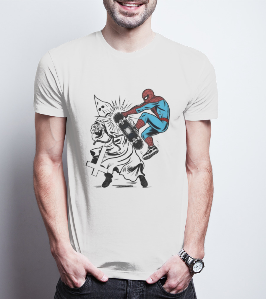 Spider Man Anti Racism Skateboard Pop Culture T-Shirt