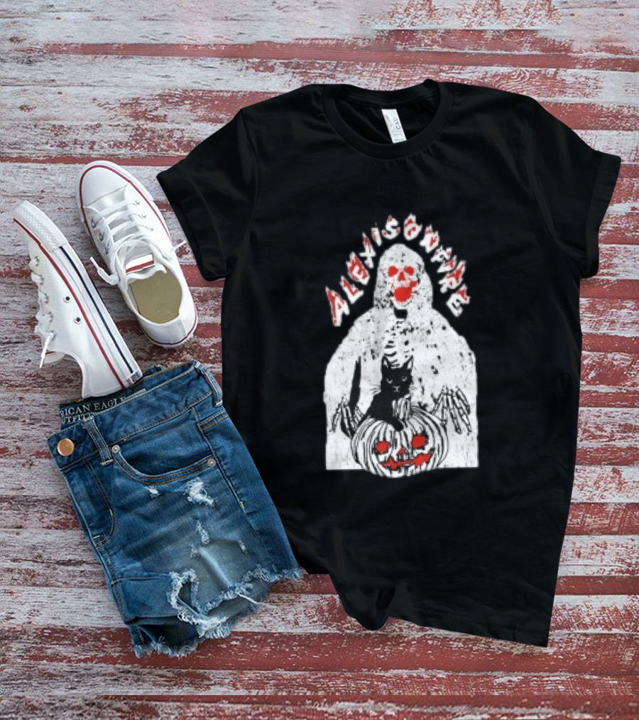 Alexisonfire Halloween Skeleton Cat Pumpkin Strange Things T-Shirt