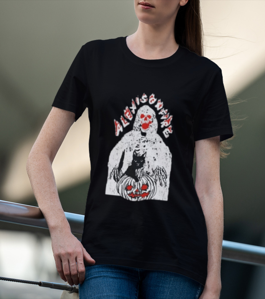 Alexisonfire Halloween Skeleton Cat Pumpkin Strange Things T-Shirt